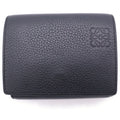 Loewe Anagram Trifo Ledo Wallet Compact Bifold Black Leather Silver