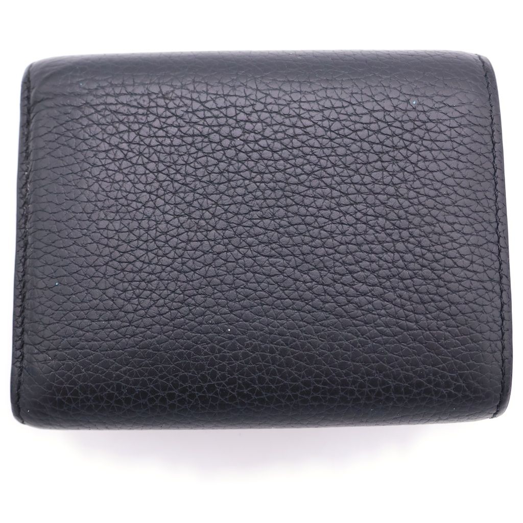 Loewe Anagram Trifo Ledo Wallet Compact Bifold Black Leather Silver — view 2