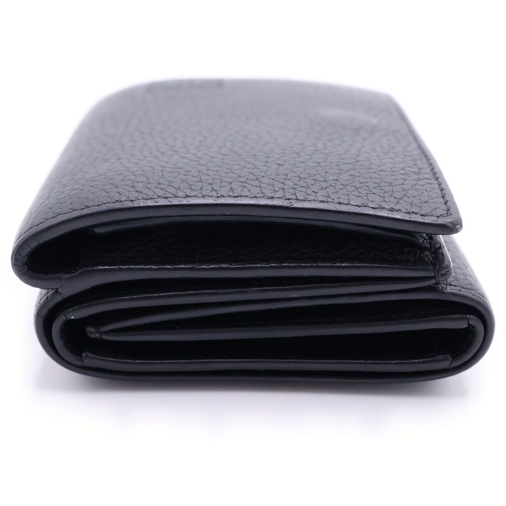 Loewe Anagram Trifo Ledo Wallet Compact Bifold Black Leather Silver — view 3