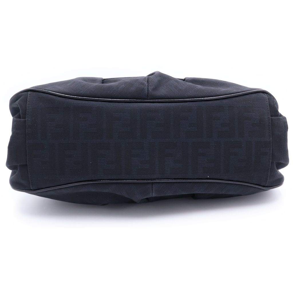 Fendi Zucca Pattern Charm Tote Black Leather Gold — view 4