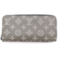 Louis Vuitton Monogram Shadow Zippy Wallet Horizontal Olive Green Silver