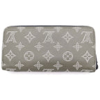 Louis Vuitton Monogram Shadow Zippy Wallet Horizontal Olive Green Silver — view 2