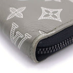 Louis Vuitton Monogram Shadow Zippy Wallet Horizontal Olive Green Silver — view 6