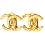 Chanel CC Logo Earrings Gold Plated