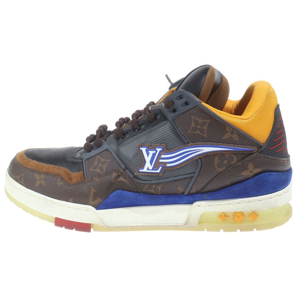 Louis Vuitton LV Trainer Line Monogram Leather High Cut Sneakers Brown