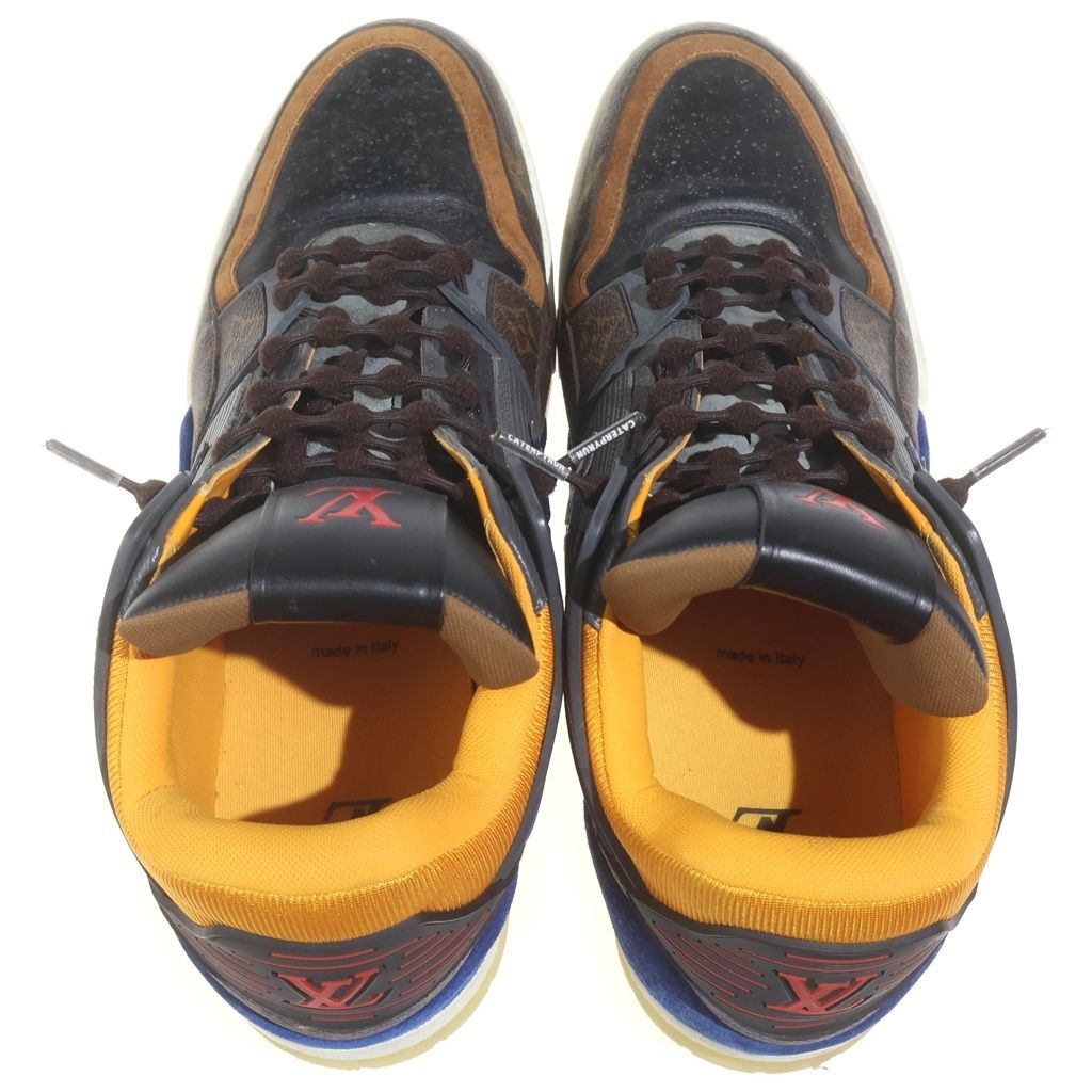 Louis Vuitton LV Trainer Line Monogram Leather High Cut Sneakers Brown — view 4