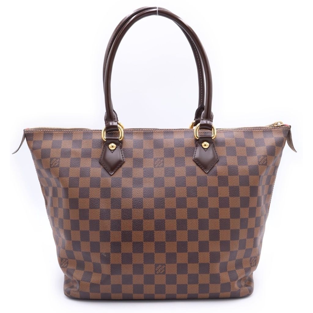 Louis Vuitton Damier Saleya MM Leather Tote Brown — view 2