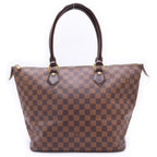 Louis Vuitton Damier Saleya MM Leather Tote Brown