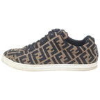 Fendi FF Logo Print Canvas Sneaker FF Zucca Low Cut Sneakers Brown