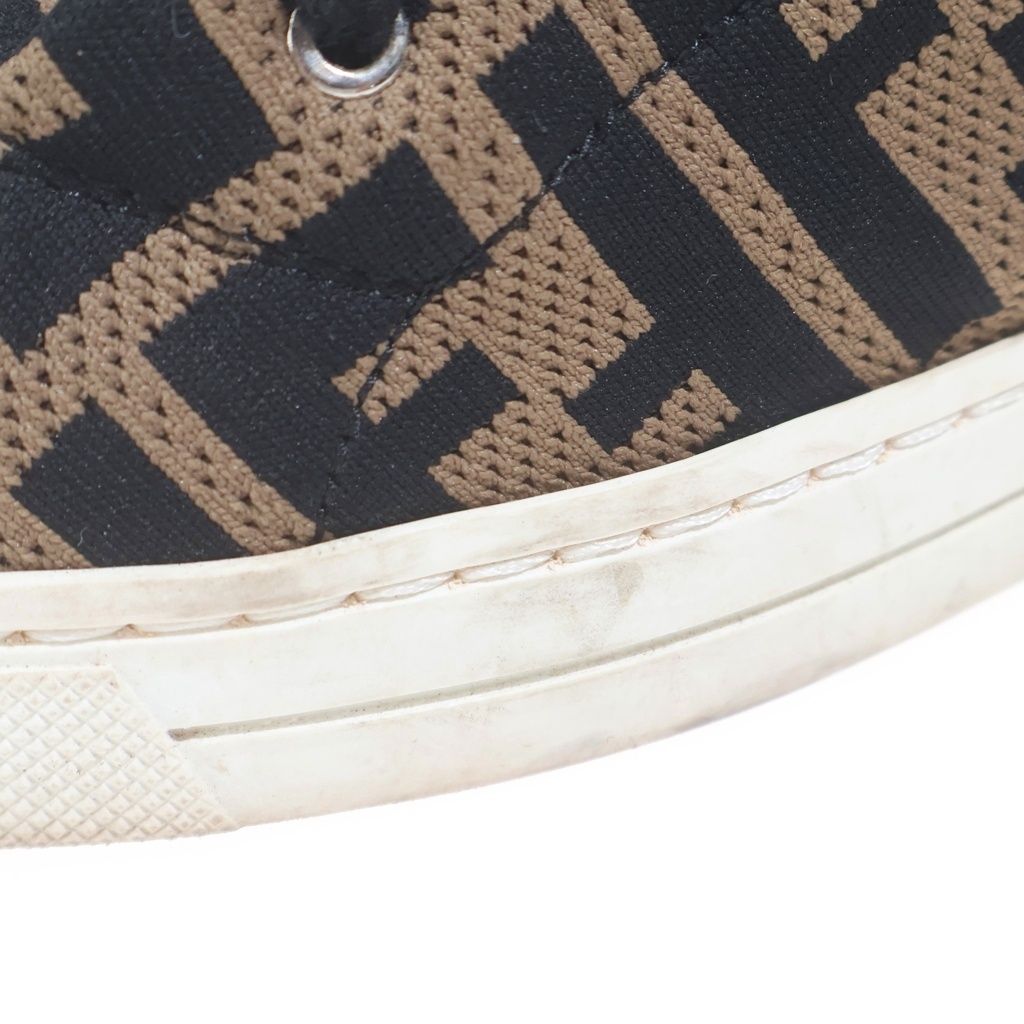 Fendi FF Logo Print Canvas Sneaker FF Zucca Low Cut Sneakers Brown — view 6