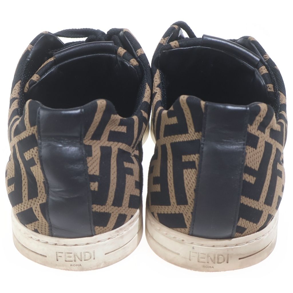 Fendi FF Logo Print Canvas Sneaker FF Zucca Low Cut Sneakers Brown — view 3
