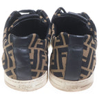 Fendi FF Logo Print Canvas Sneaker FF Zucca Low Cut Sneakers Brown — view 3