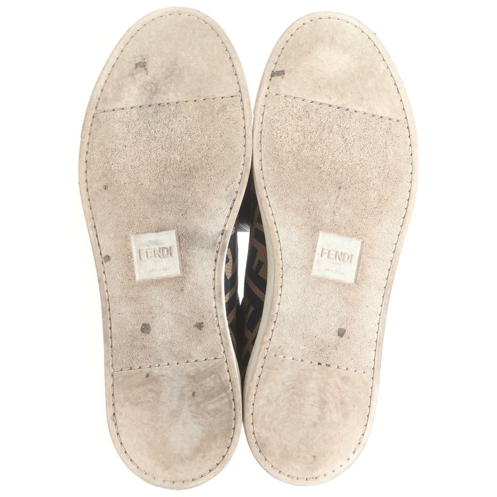 Fendi FF Logo Print Canvas Sneaker FF Zucca Low Cut Sneakers Brown — view 5
