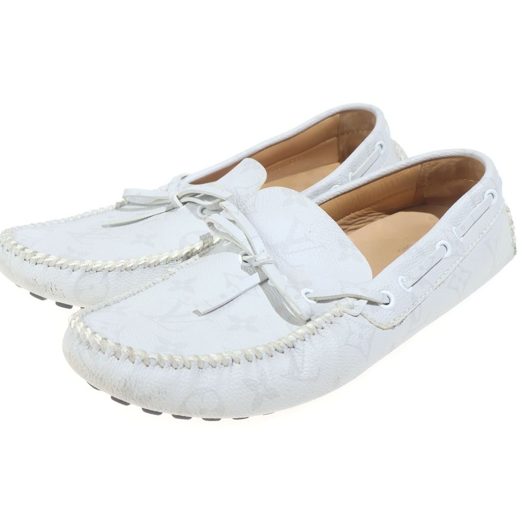 Louis Vuitton Arizona Moccasins Monogram Leather Loafers White — view 2