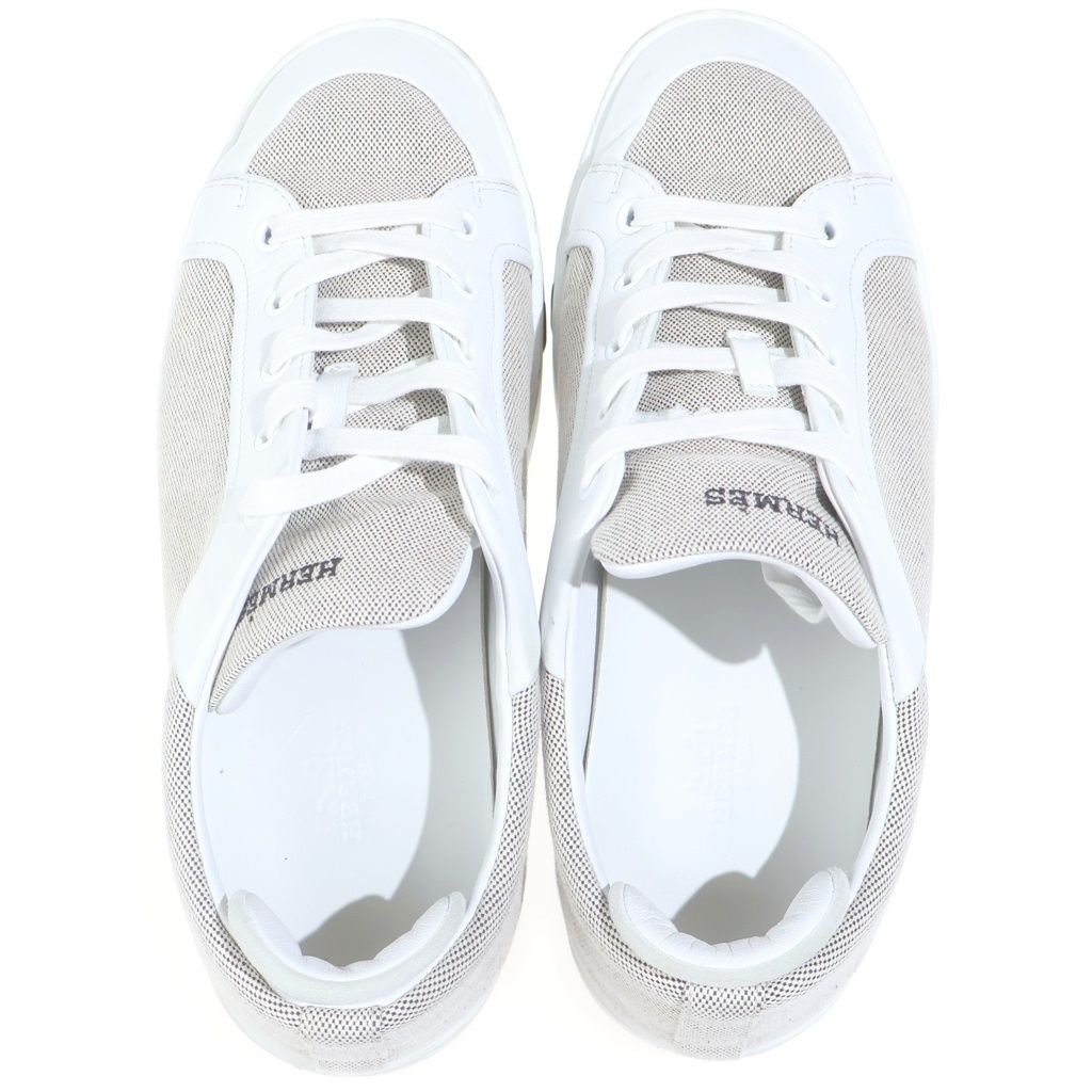 Hermes Low Cut Sneakers Kid Signature Beige White — view 4