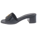 Louis Vuitton Mini Monogram LV Frame Leather Sandals Shoes Mules Black