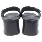 Louis Vuitton Mini Monogram LV Frame Leather Sandals Shoes Mules Black — view 3