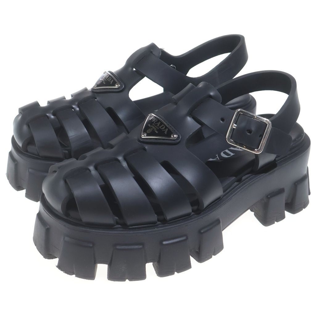 Prada Monolith Ruba Sandals Platform Black — view 2