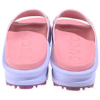 Gucci GG Slide Sandals Platform Rubber Shoes Pink Purple — view 3