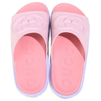 Gucci GG Slide Sandals Platform Rubber Shoes Pink Purple — view 4