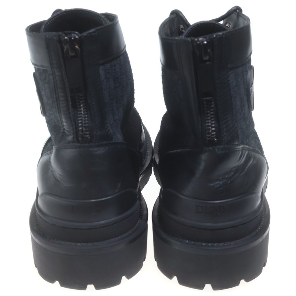 Dior Explorer Boots Oblique Ankle Black Leather Canvas — view 3