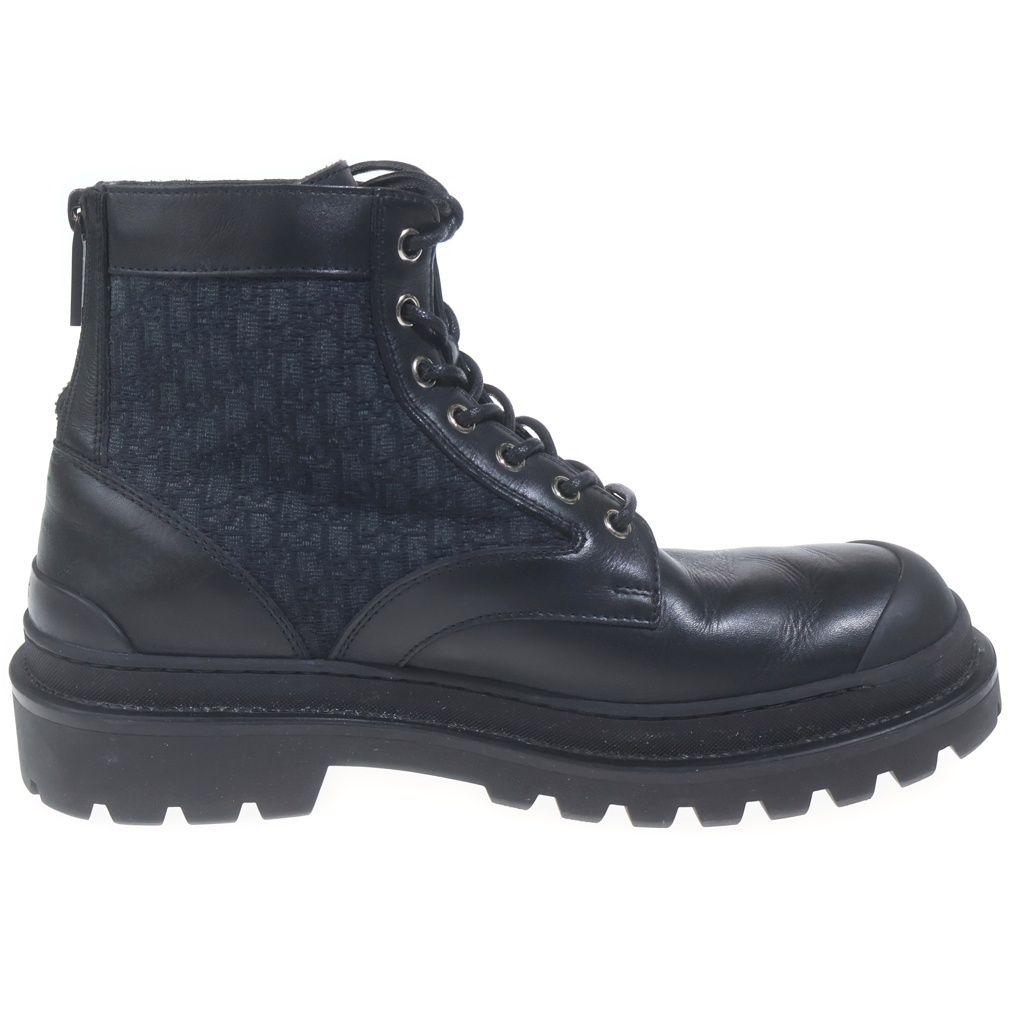 Dior Explorer Boots Oblique Ankle Black Leather Canvas — view 6