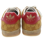 Gucci Adidas Gazelle GG Canvas Low Cut Sneakers Brown — view 3