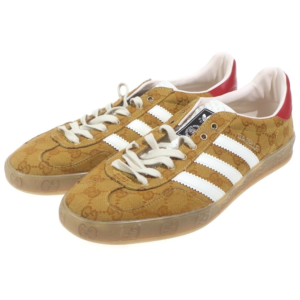 Gucci Adidas Gazelle GG Canvas Low Cut Sneakers Brown — view 2