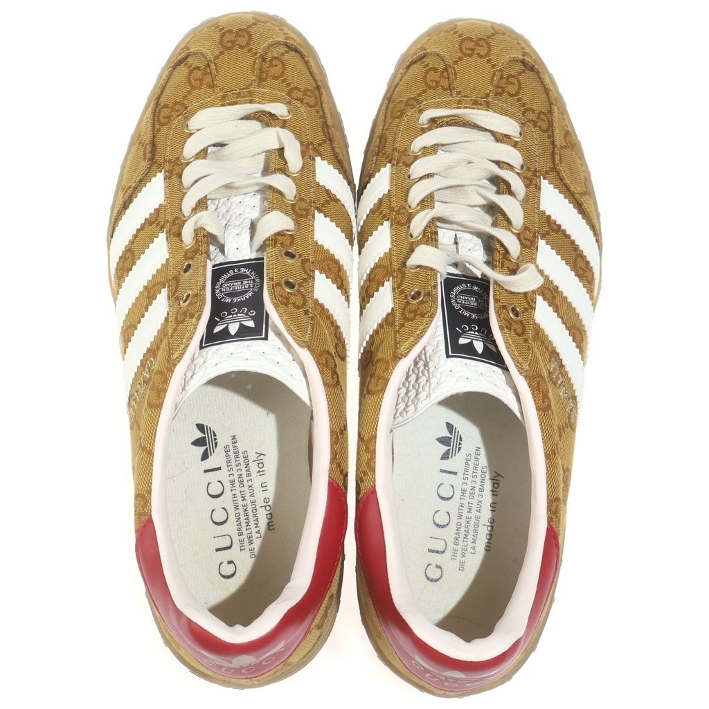 Gucci Adidas Gazelle GG Canvas Low Cut Sneakers Brown — view 4