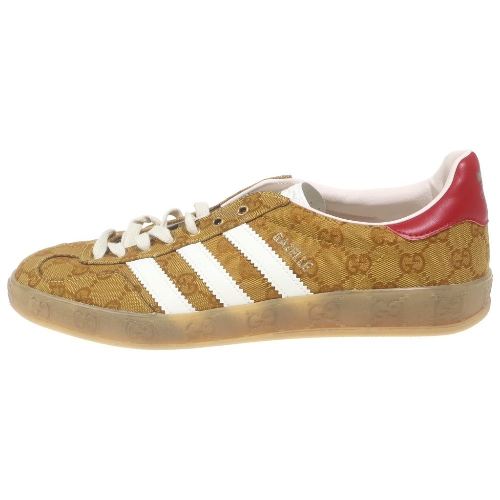 Gucci Adidas Gazelle GG Canvas Low Cut Sneakers Brown