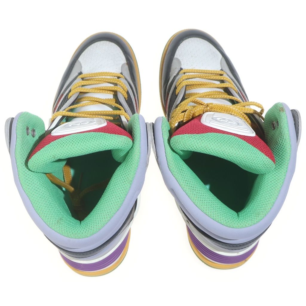 Gucci Basket Interlocking High Cut Sneakers Gray Yellow — view 4