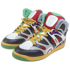 Gucci Basket Interlocking High Cut Sneakers Gray Yellow — view 2