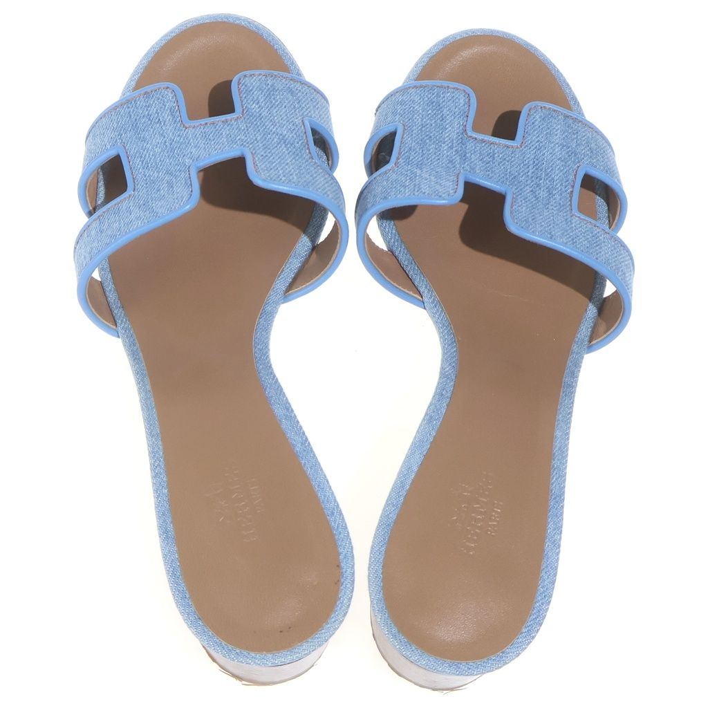 Hermes Oasis Sandals Blue — view 4