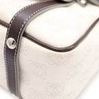 Loewe Repeat Anagram Boston Bag White Brown Leather Silver — view 6