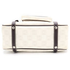 Loewe Repeat Anagram Boston Bag White Brown Leather Silver — view 4