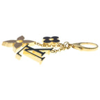 Louis Vuitton Full Monogram Bag Charm Key Holder Key Ring Gold Black — view 3
