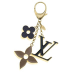 Louis Vuitton Full Monogram Bag Charm Key Holder Key Ring Gold Black