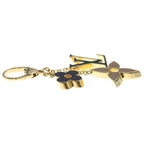 Louis Vuitton Full Monogram Bag Charm Key Holder Key Ring Gold Black — view 4