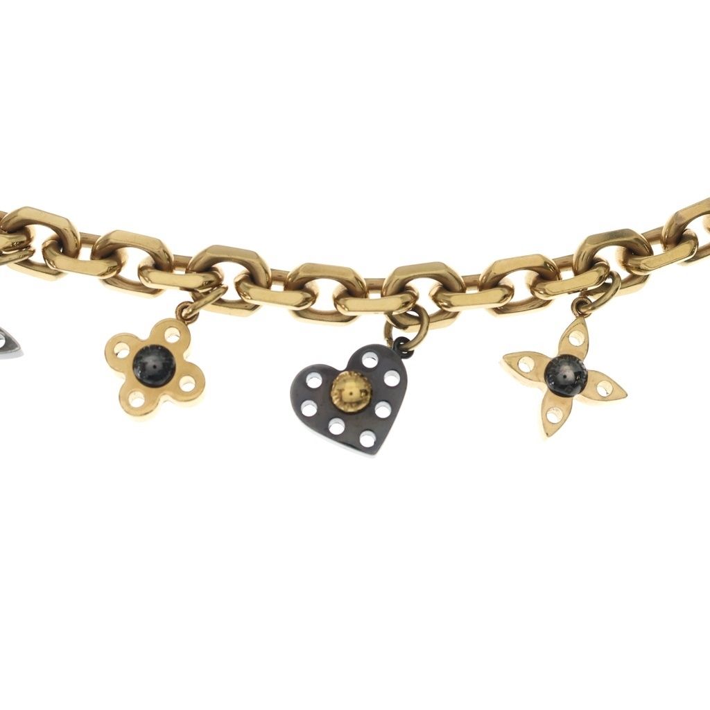 Louis Vuitton Collier High & Sea Monogram Flower Necklace Choker Black Gold — view 3