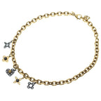Louis Vuitton Collier High & Sea Monogram Flower Necklace Choker Black Gold — view 2