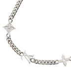 Louis Vuitton Monogram Low Long Chain Necklace Silver