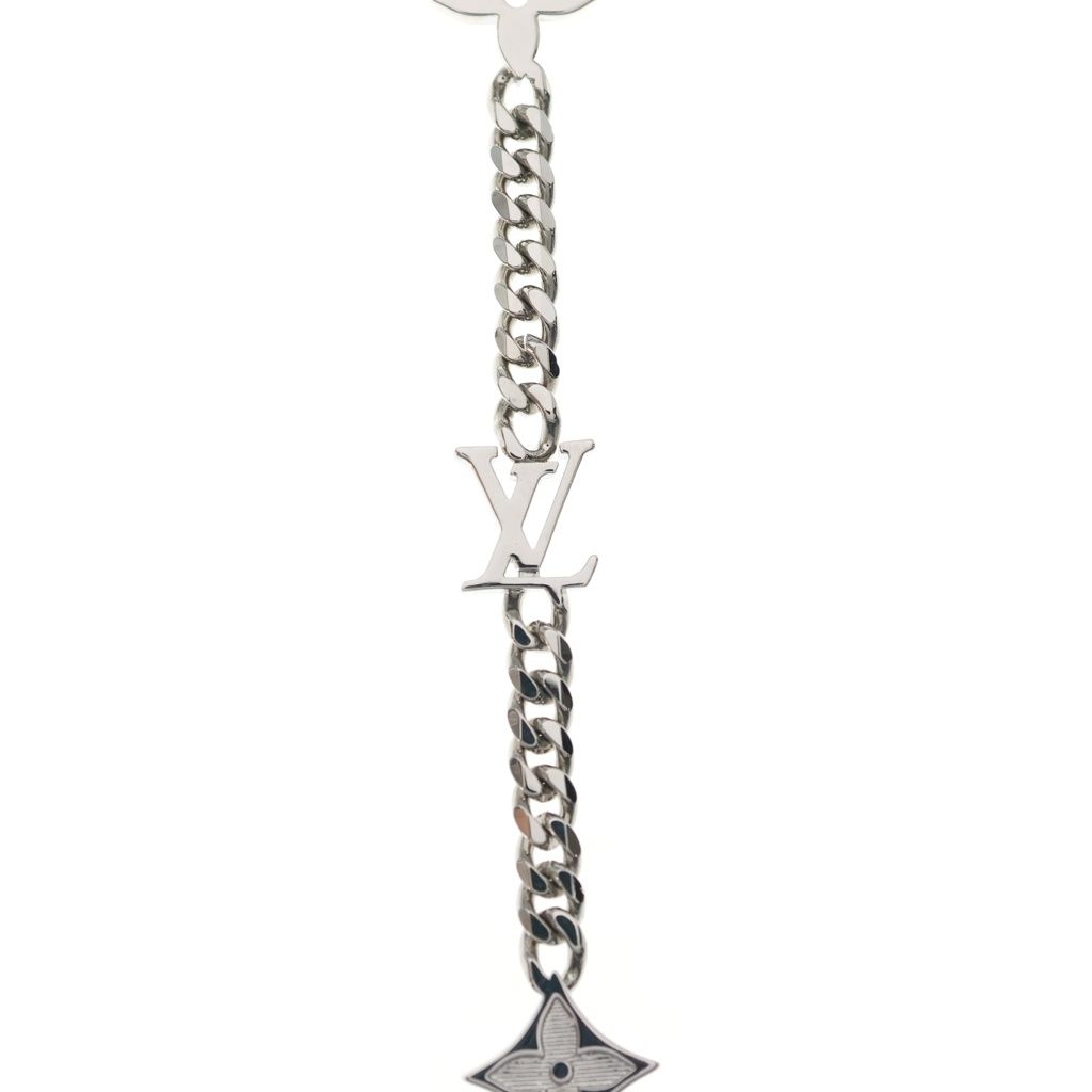 Louis Vuitton Monogram Low Long Chain Necklace Silver — view 3