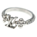 Louis Vuitton LV Iconic Palladium Rhinestone S Ring Silver