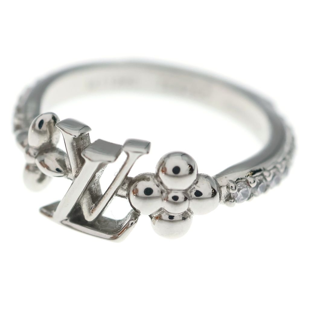 Louis Vuitton LV Iconic Palladium Rhinestone S Ring Silver
