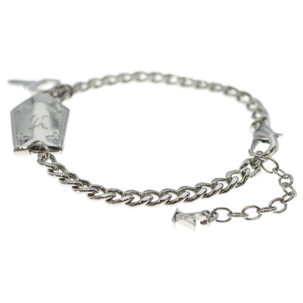 Louis Vuitton Bracelet LV Tag Chain Key Clochette Bangle Silver — view 4