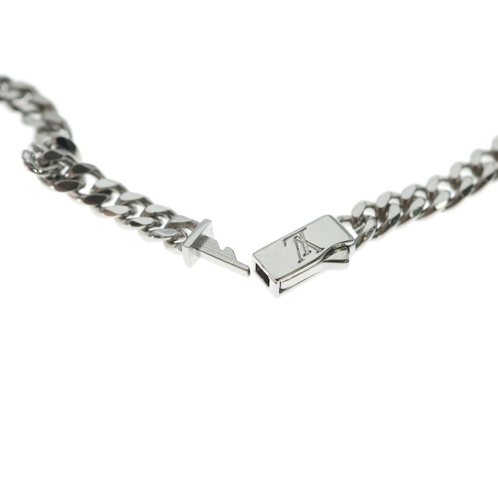 Louis Vuitton Monogram Low LV Initial Chain Necklace Silver — view 5