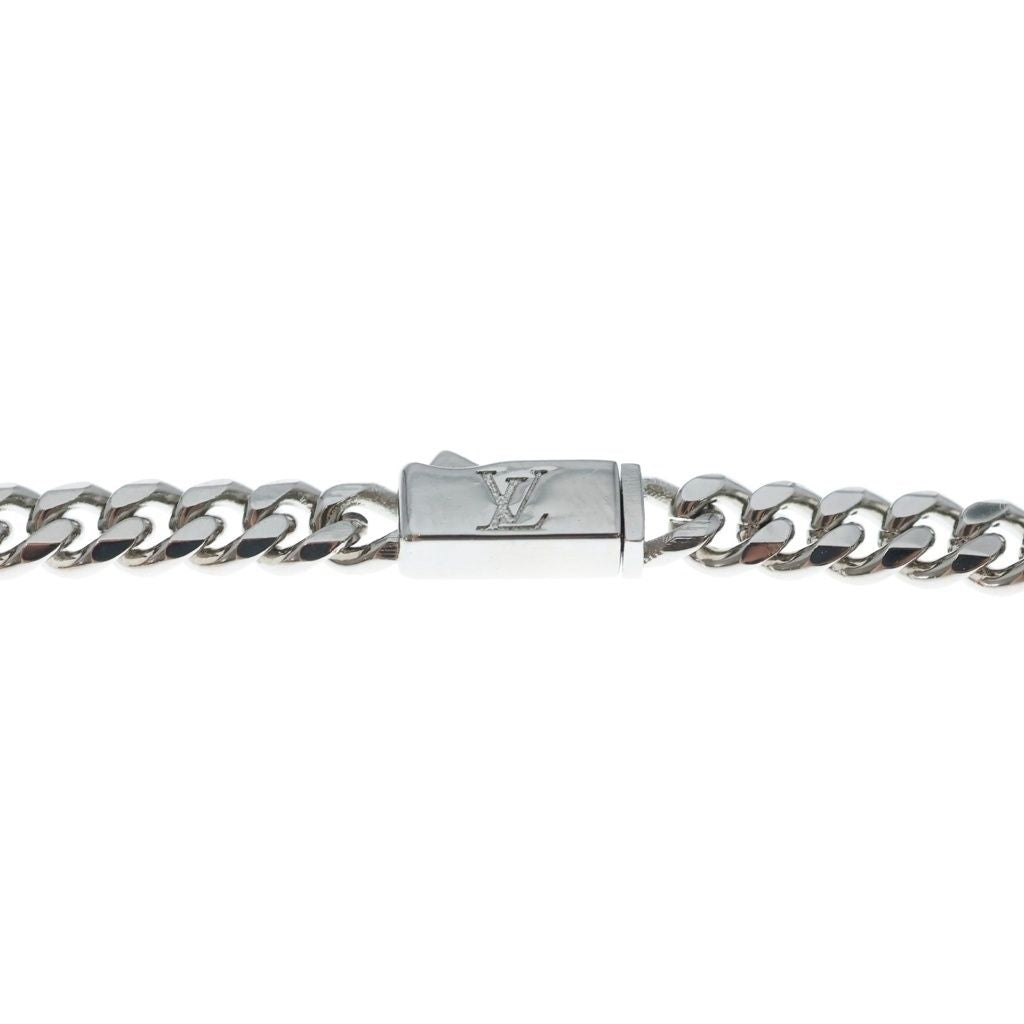 Louis Vuitton Monogram Low LV Initial Chain Necklace Silver — view 4