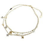 Louis Vuitton Monogram Collier Blue Ming Strass Pendant Chain Gold — view 2