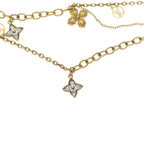 Louis Vuitton Monogram Collier Blue Ming Strass Pendant Chain Gold — view 3