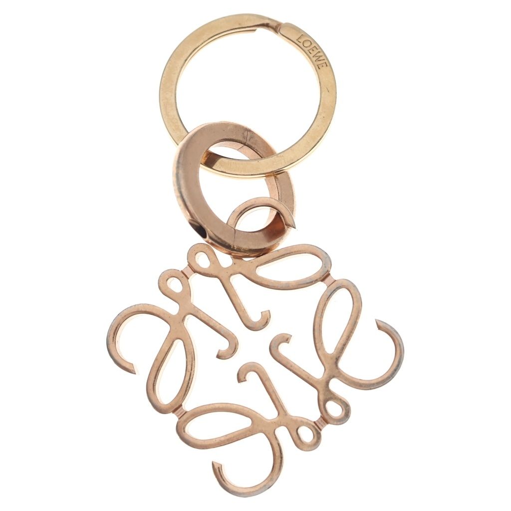 Loewe Anagram Logo Key Ring Key Holder Bag Charm 111.29.203 Rose Gold — view 2